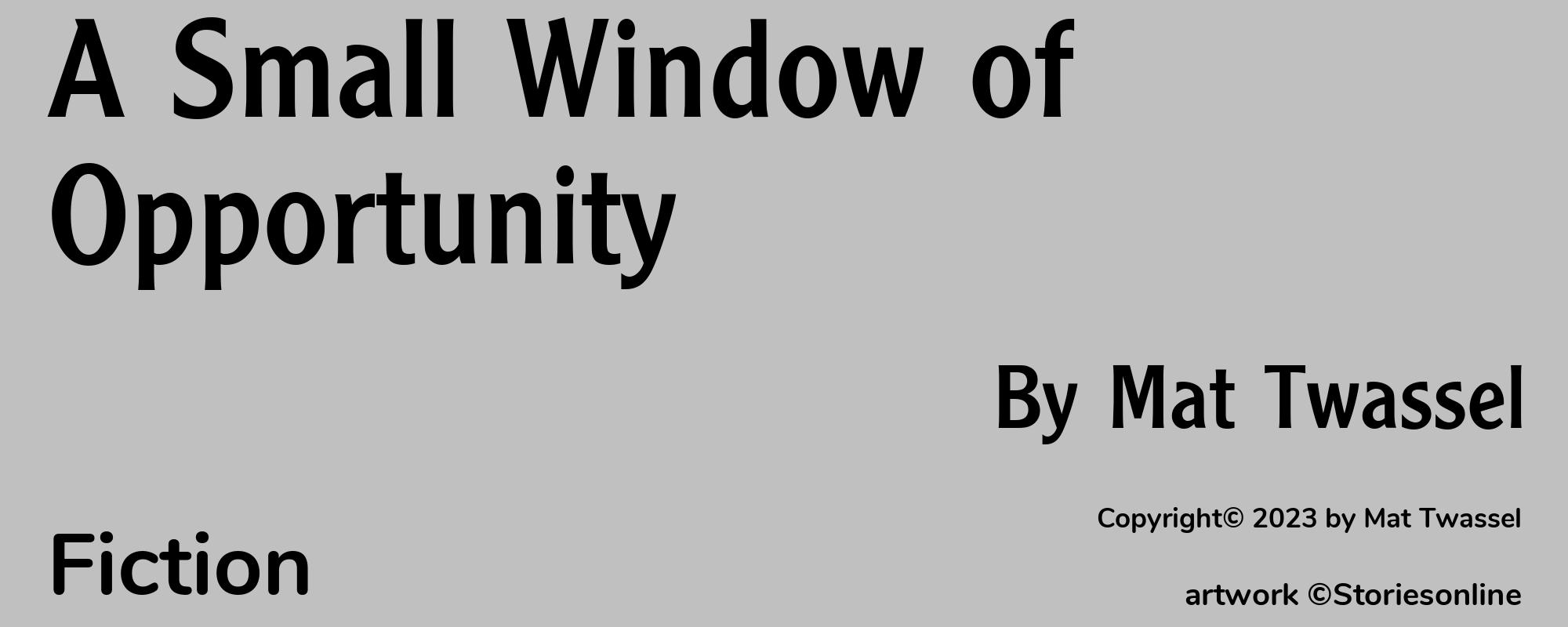 A Small Window of Opportunity - Cover