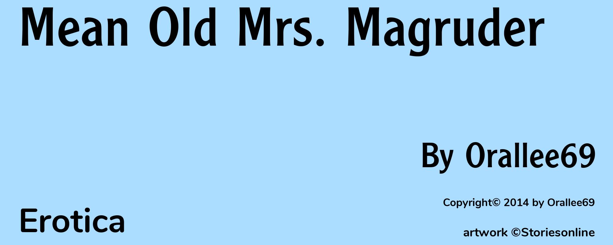 Mean Old Mrs. Magruder - Cover