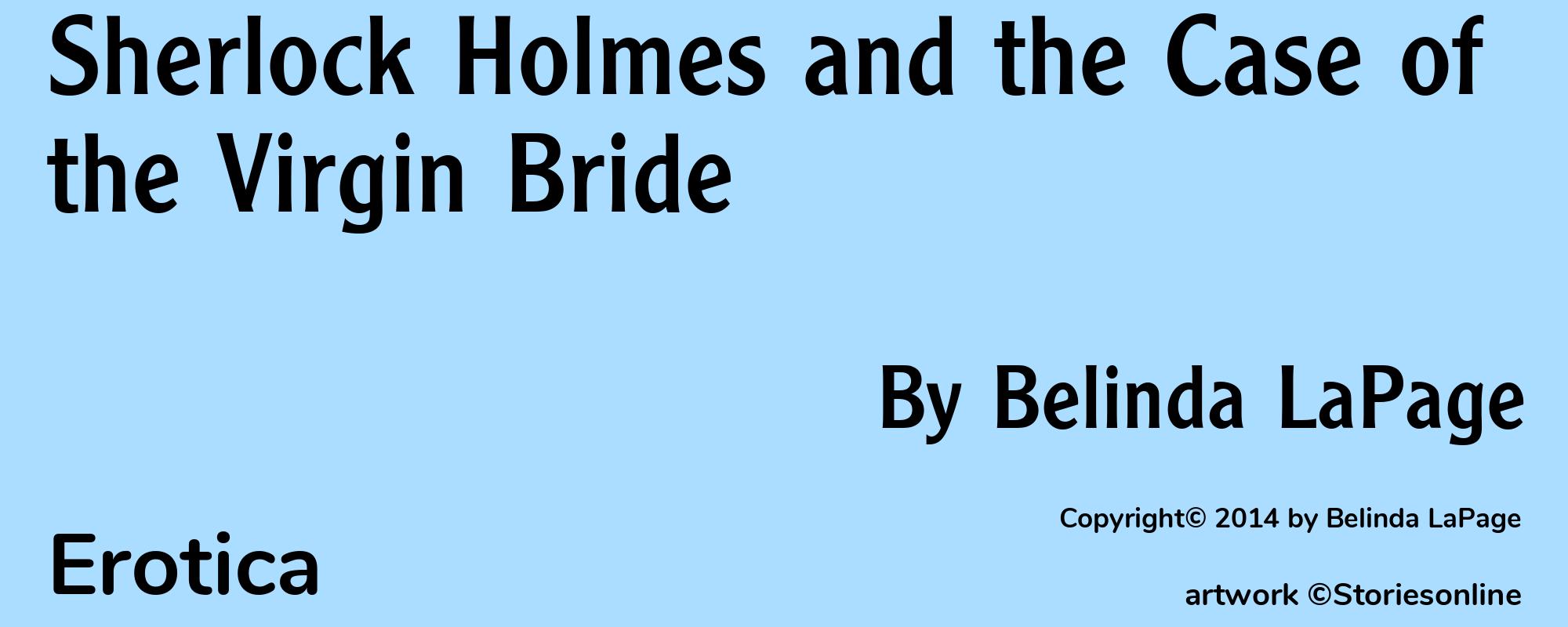 Sherlock Holmes and the Case of the Virgin Bride - Cover