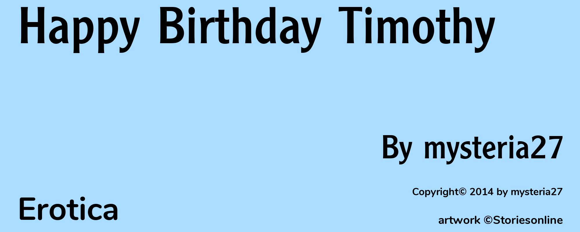 Happy Birthday Timothy - Cover