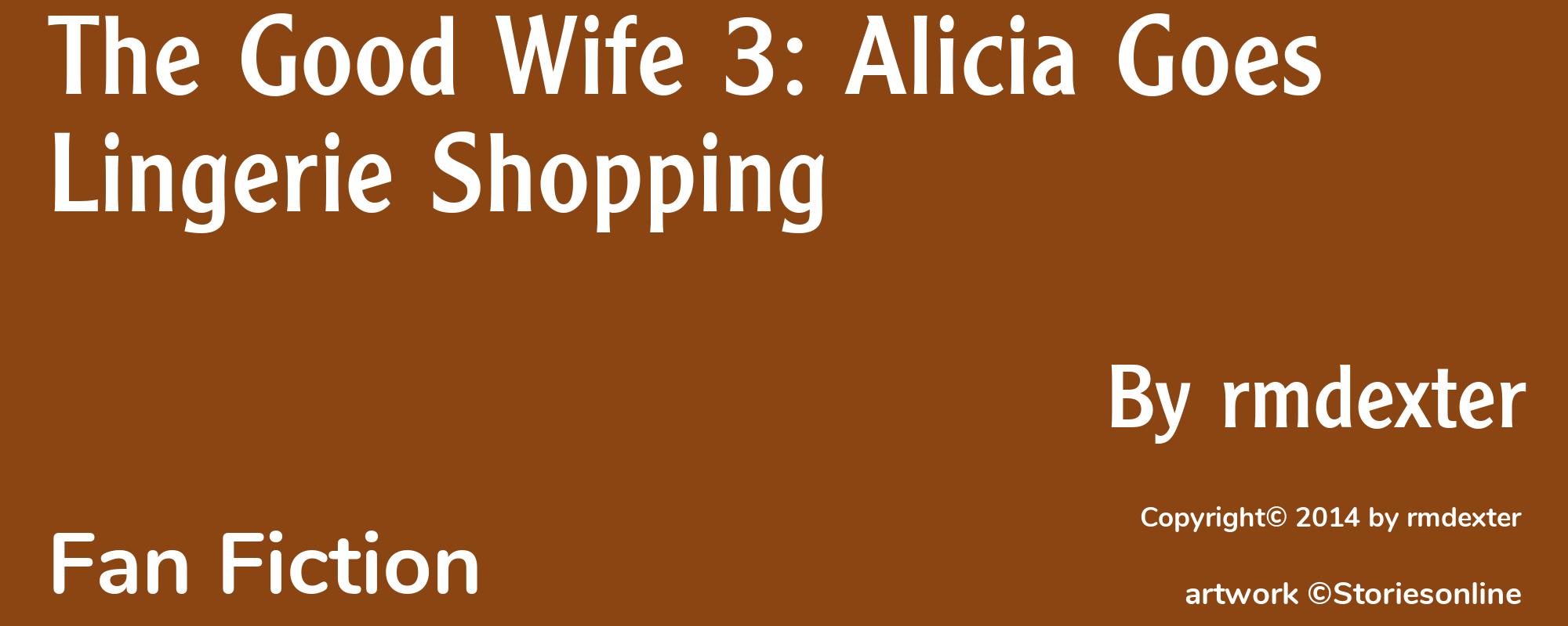 The Good Wife 3: Alicia Goes Lingerie Shopping - Cover