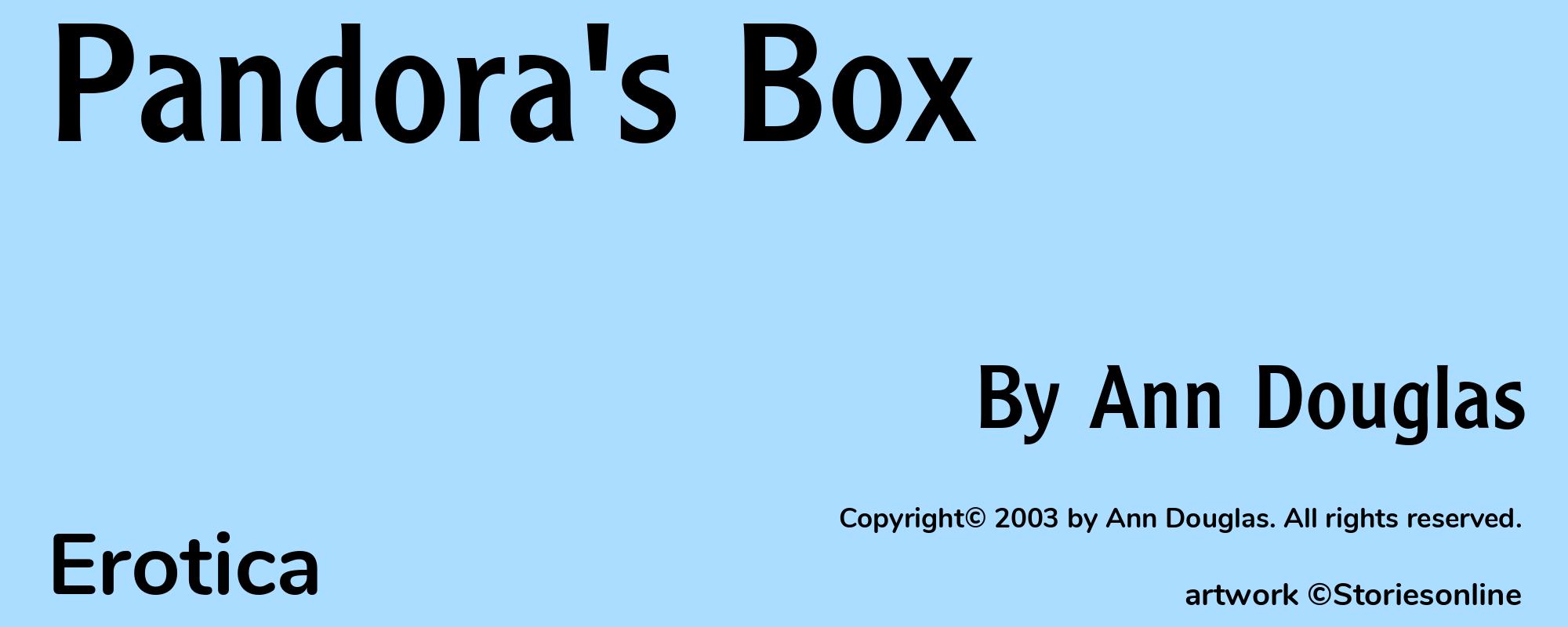 Pandora's Box - Cover
