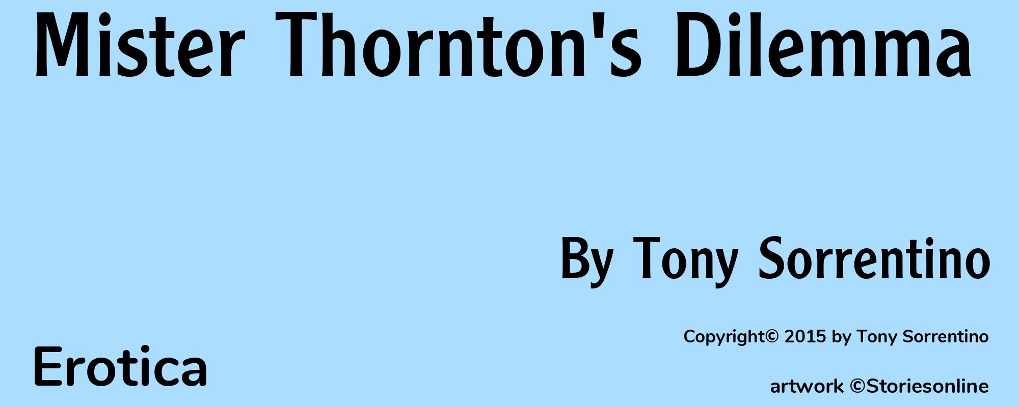 Mister Thornton's Dilemma - Cover