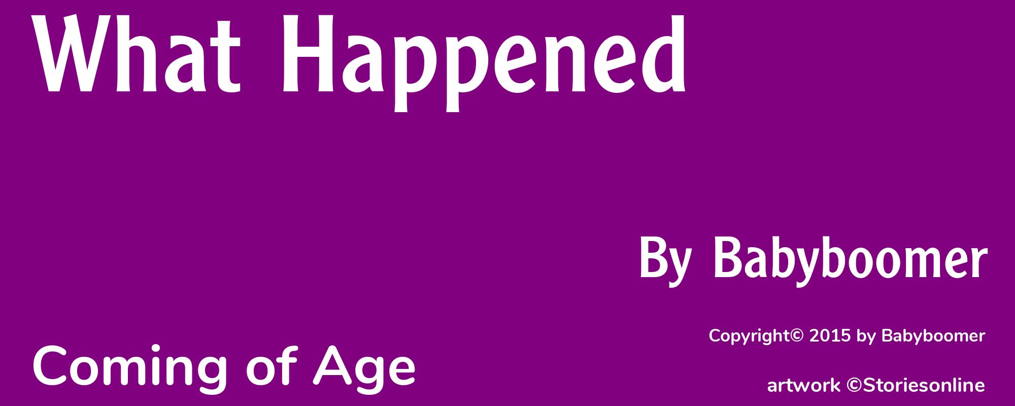 What Happened - Cover