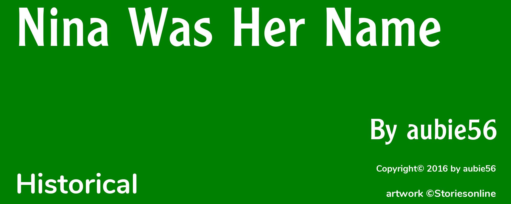 Nina Was Her Name - Cover