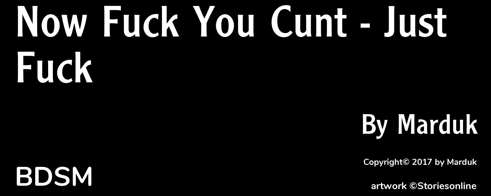 Now Fuck You Cunt - Just Fuck - Cover