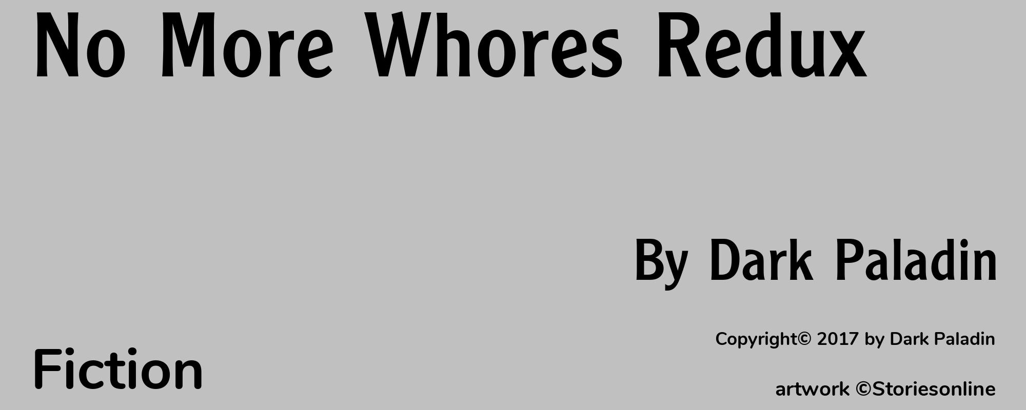 No More Whores Redux - Cover