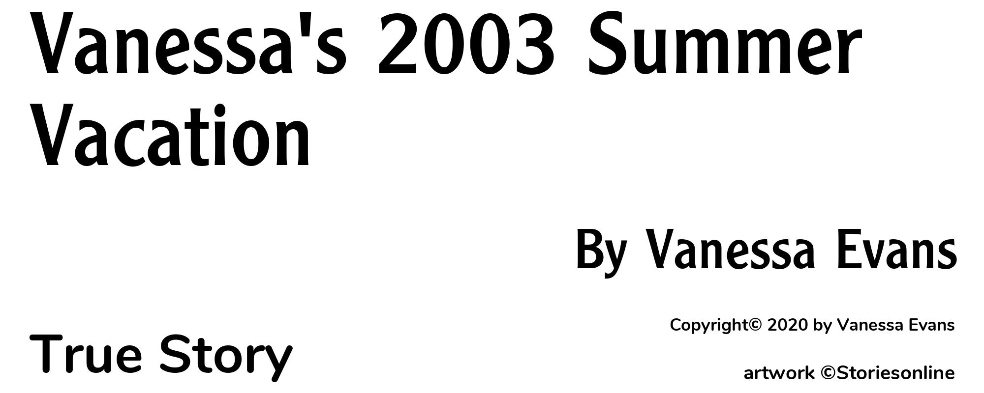 Vanessa's 2003 Summer Vacation - Cover