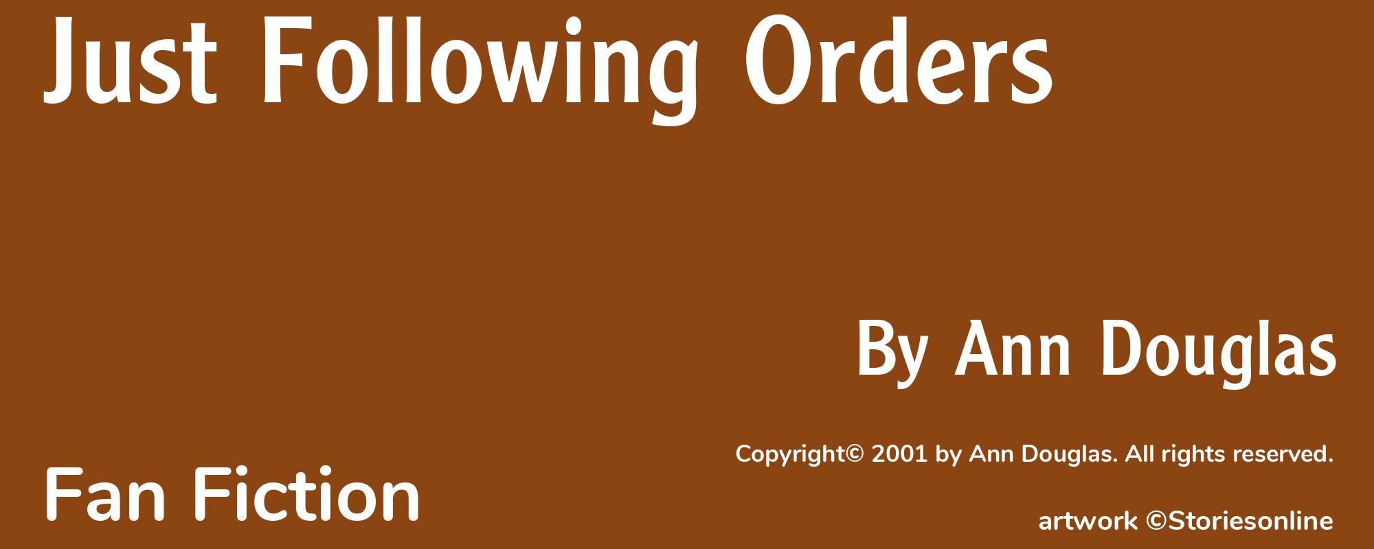 Just Following Orders - Cover