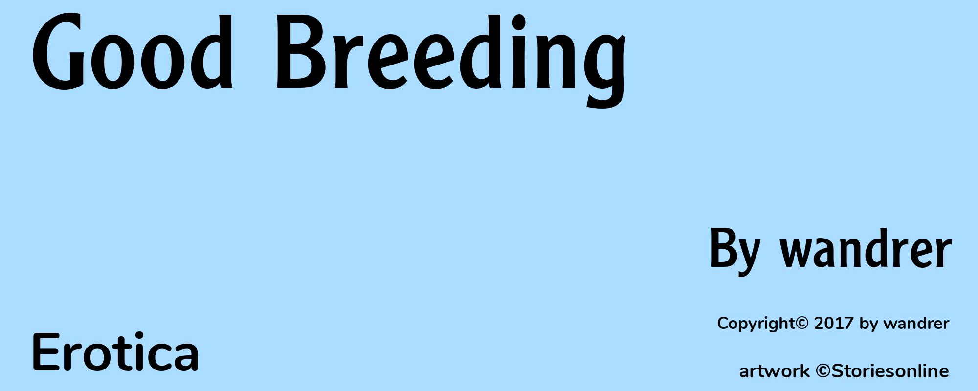 Good Breeding - Cover