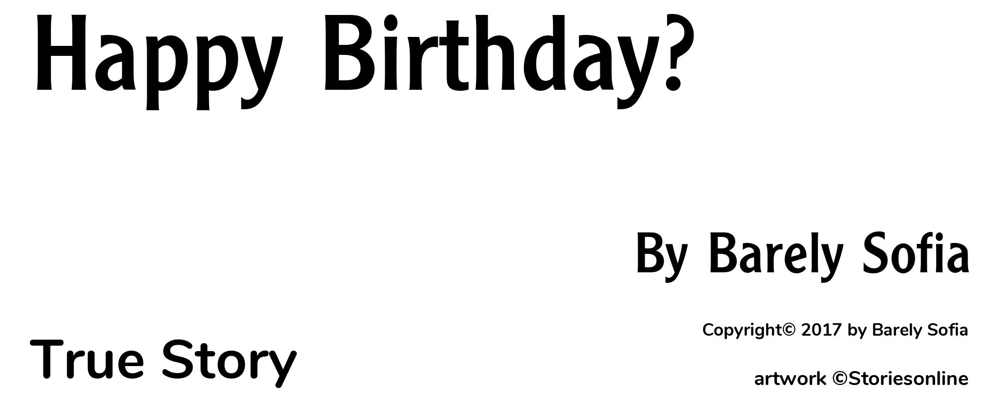 Happy Birthday? - Cover