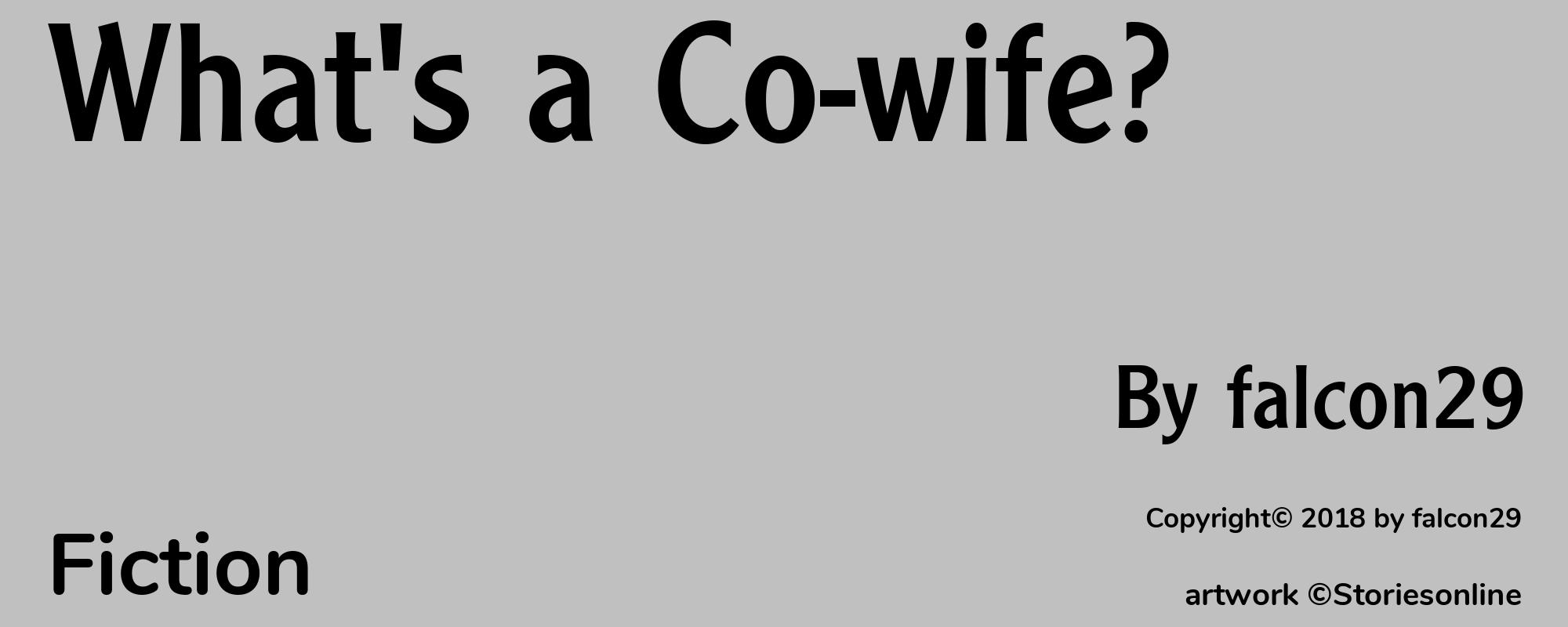 What's a Co-wife? - Cover