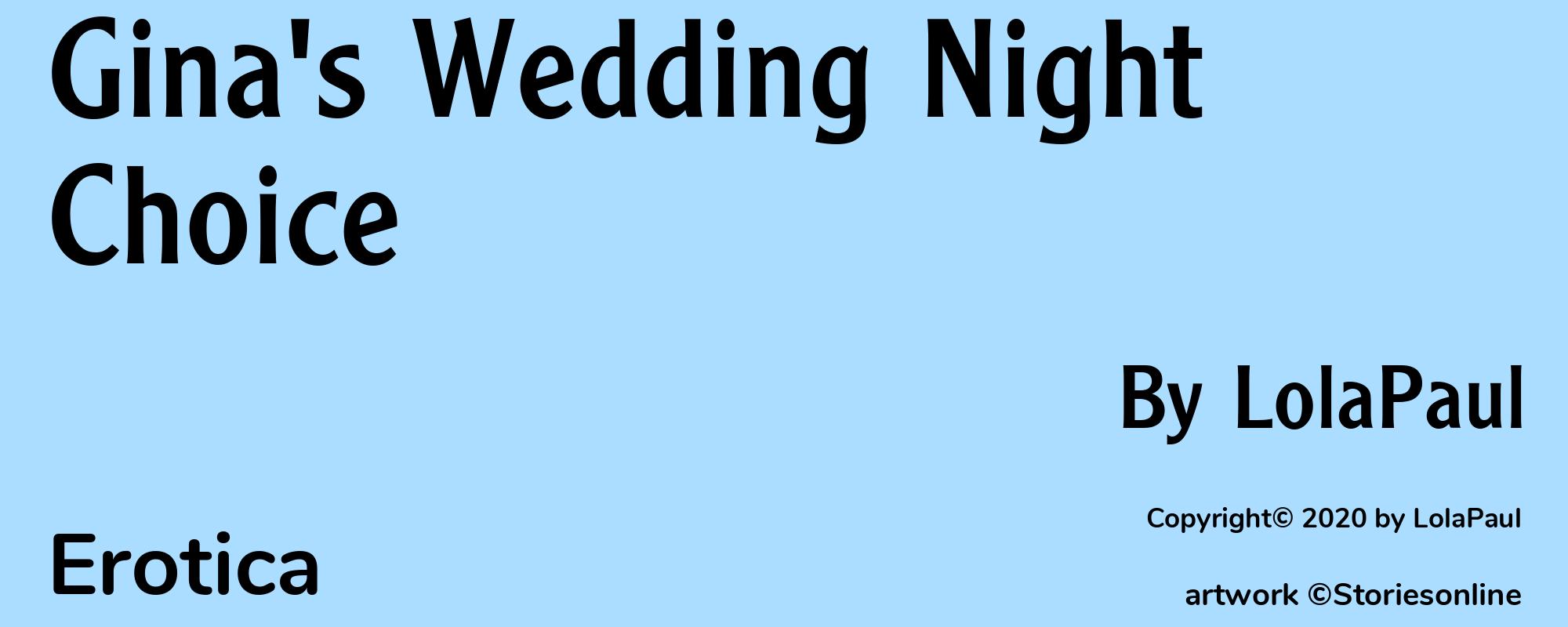 Gina's Wedding Night Choice - Cover
