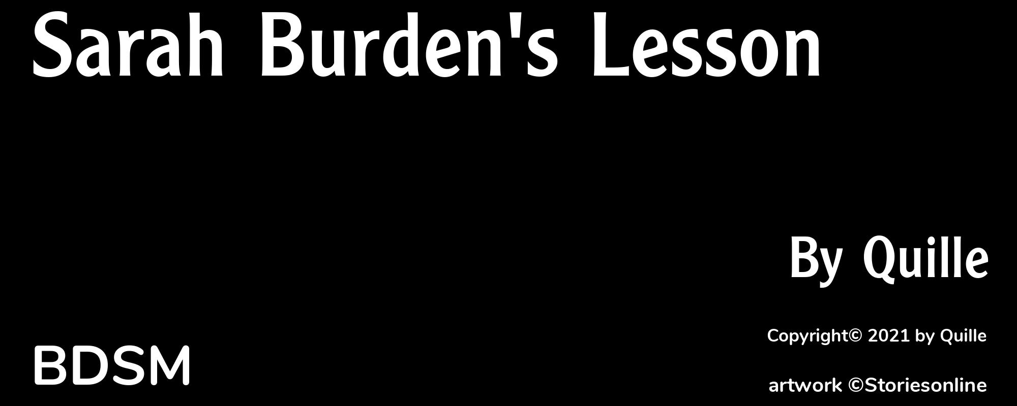 Sarah Burden's Lesson - Cover