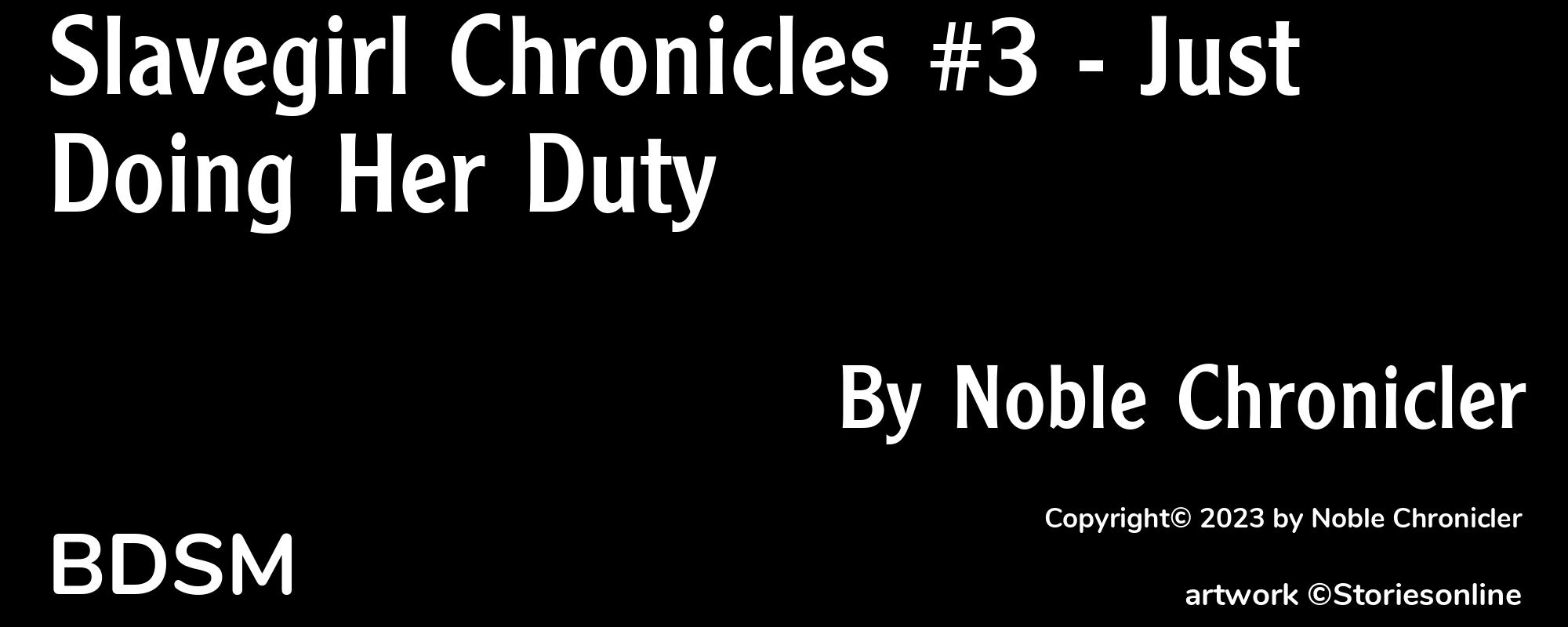 Slavegirl Chronicles #3 - Just Doing Her Duty - Cover