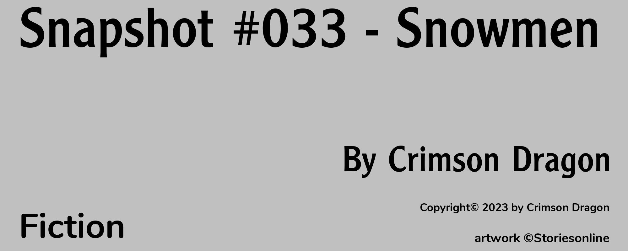 Snapshot #033 - Snowmen - Cover