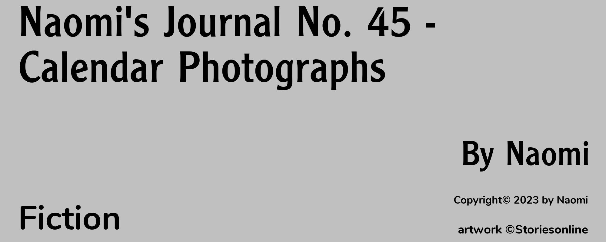 Naomi's Journal No. 45 - Calendar Photographs - Cover