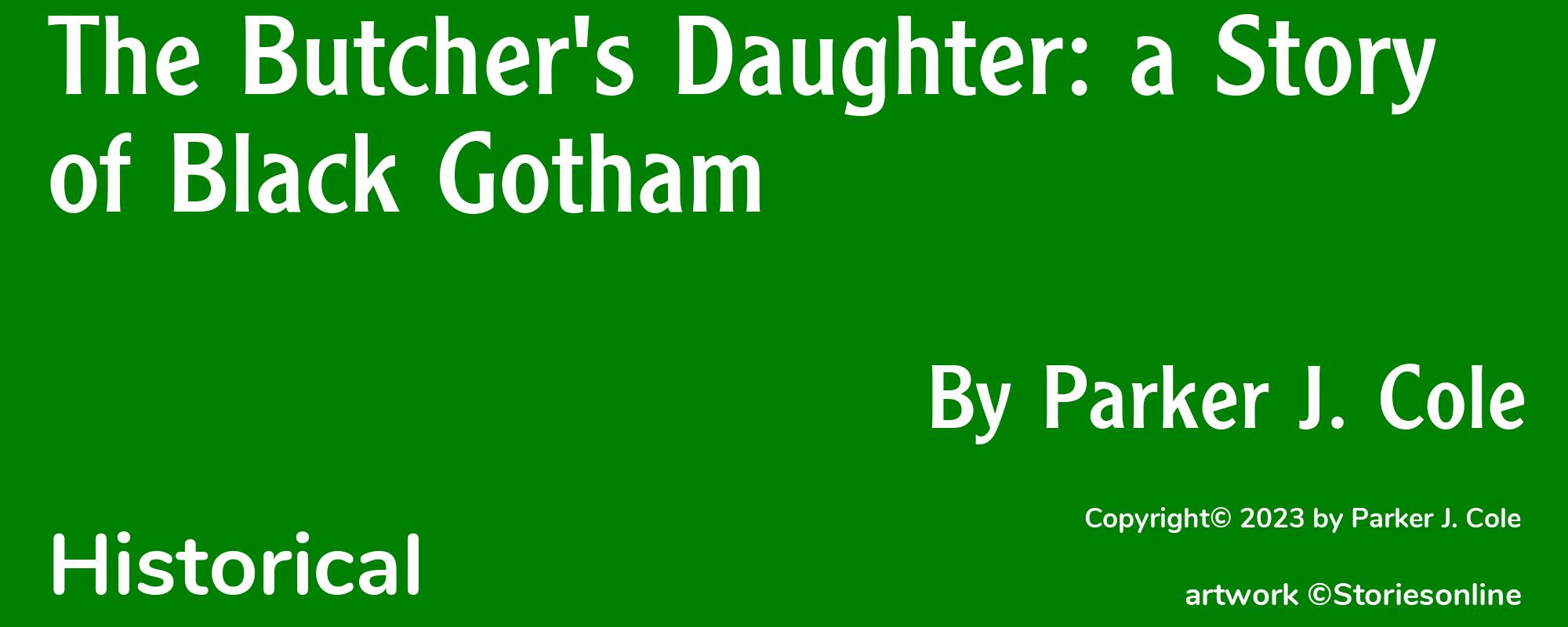 The Butcher's Daughter: a Story of Black Gotham - Cover