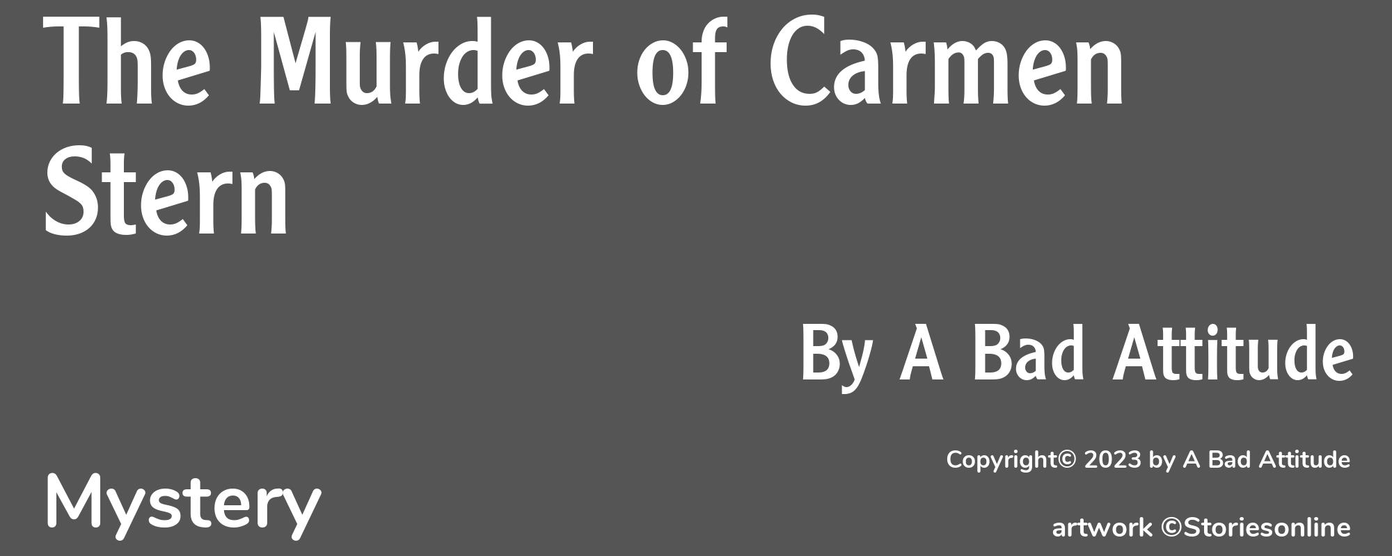 The Murder of Carmen Stern - Cover