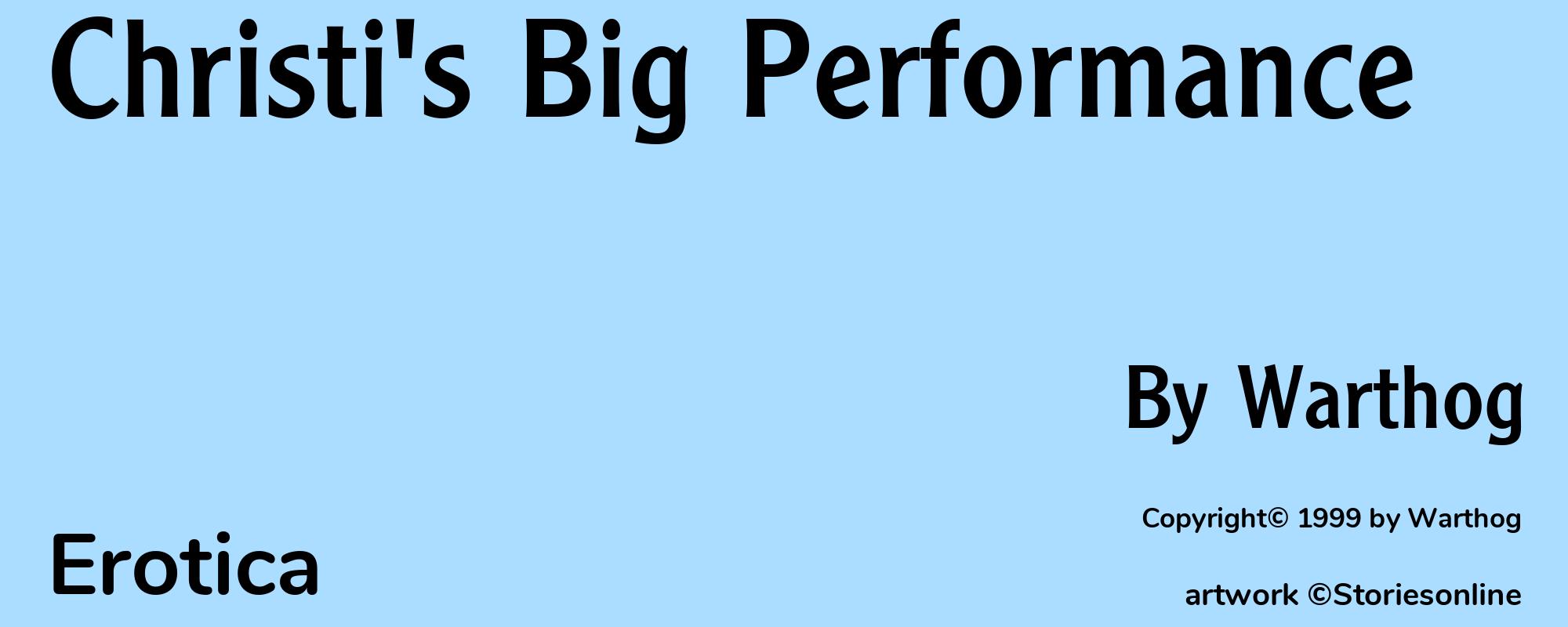 Christi's Big Performance - Cover