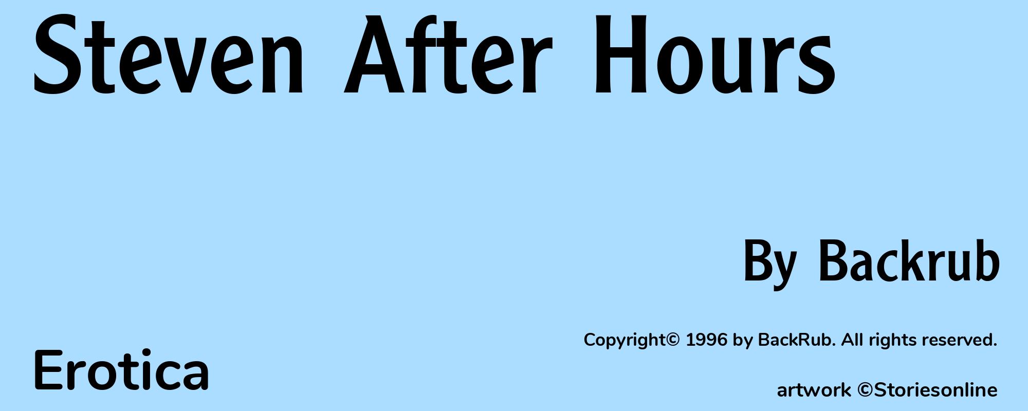 Steven After Hours - Cover