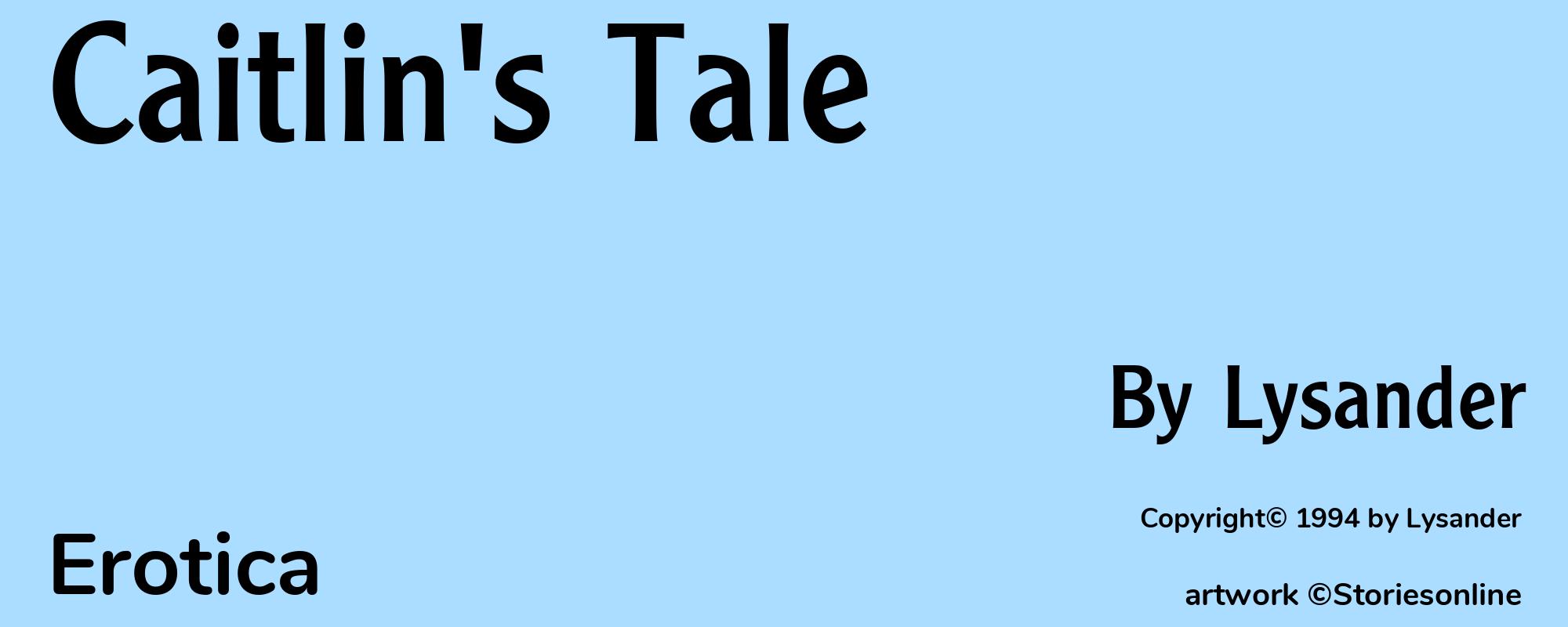 Caitlin's Tale - Cover