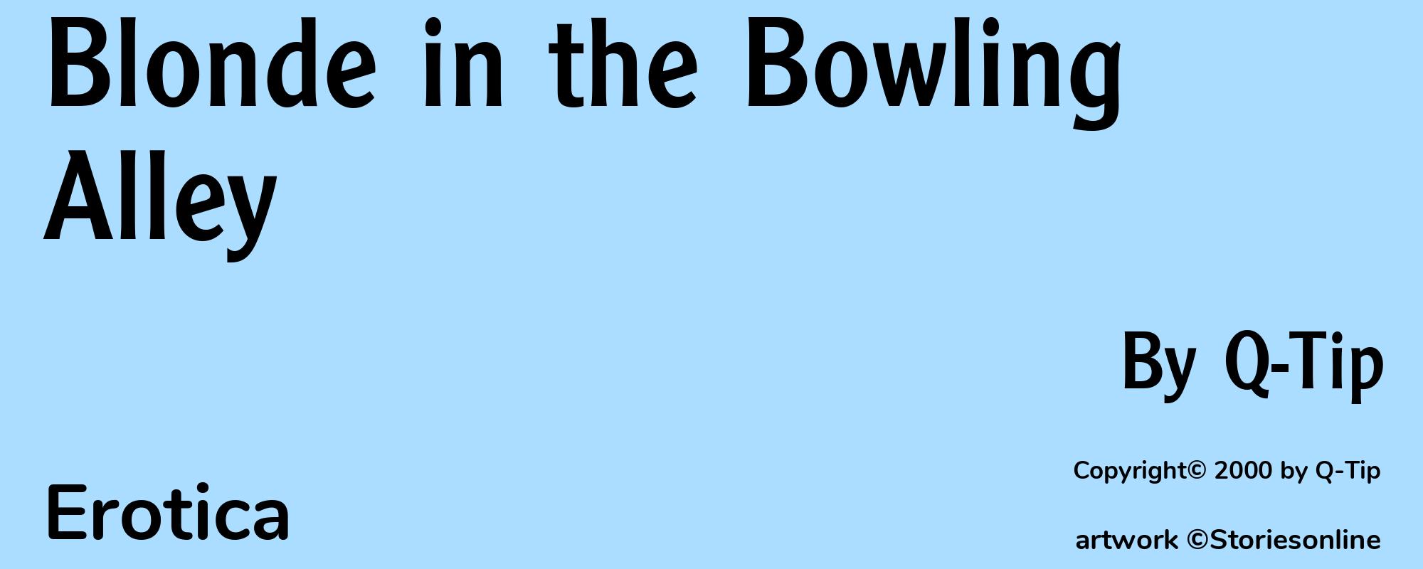Blonde in the Bowling Alley - Cover