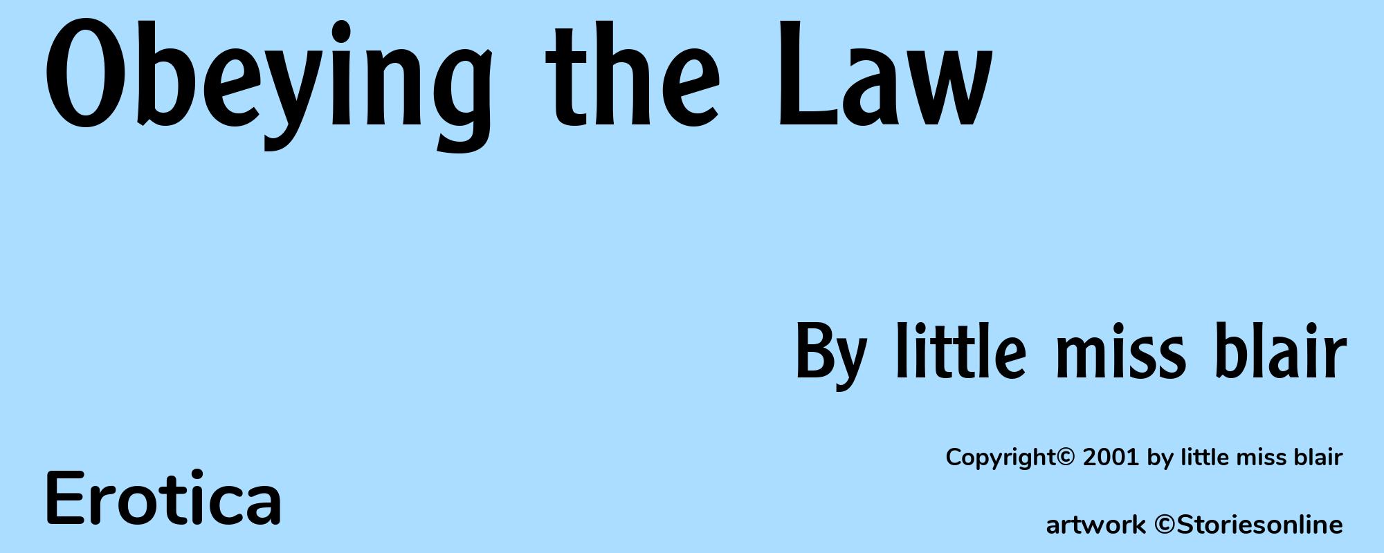 Obeying the Law - Cover