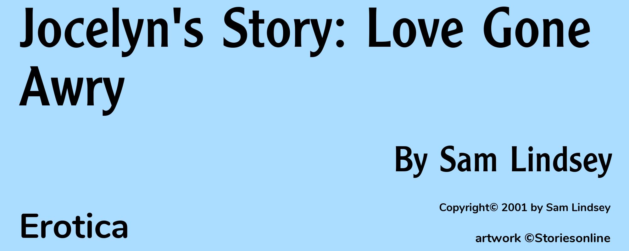 Jocelyn's Story: Love Gone Awry - Cover