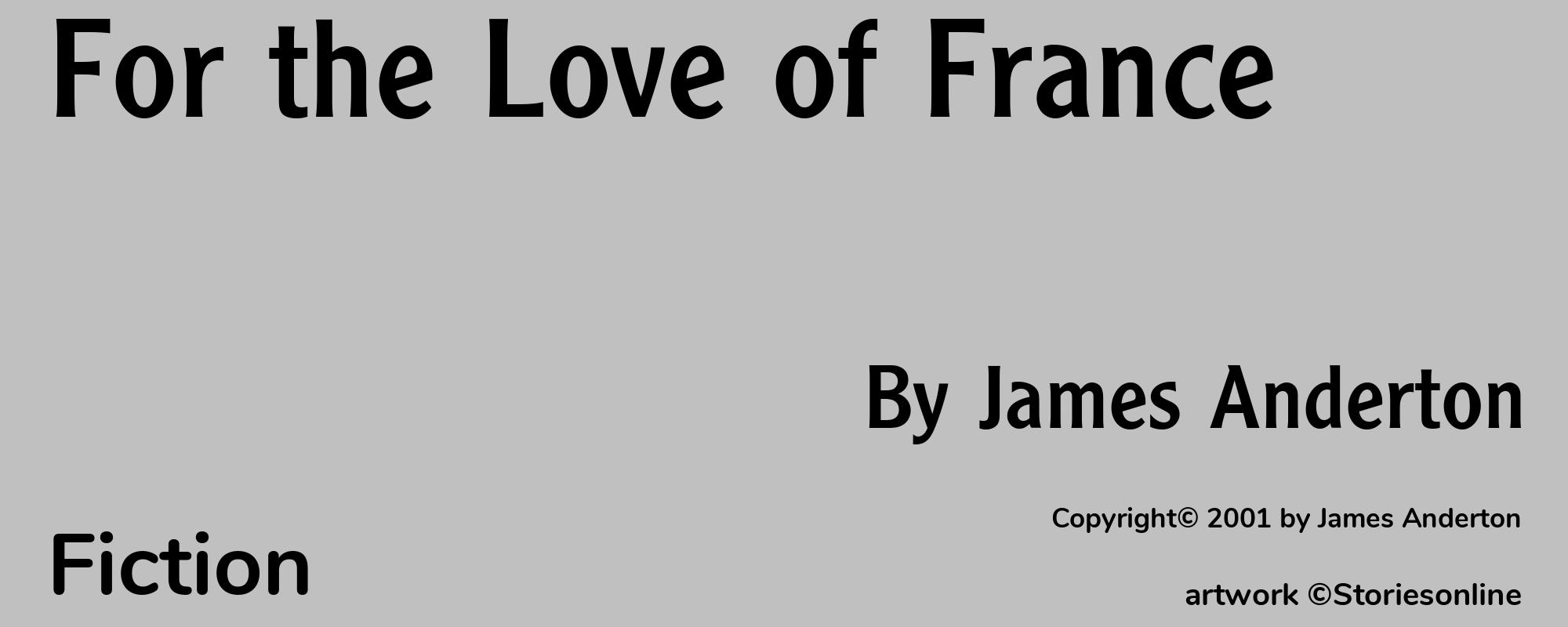 For the Love of France - Cover