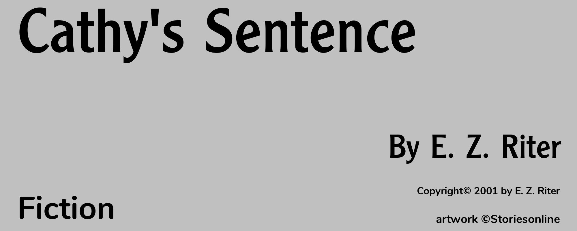 Cathy's Sentence - Cover