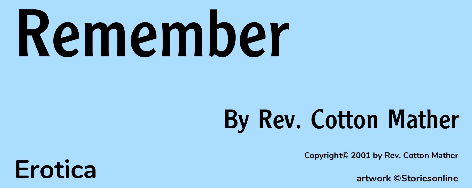 Remember - Cover