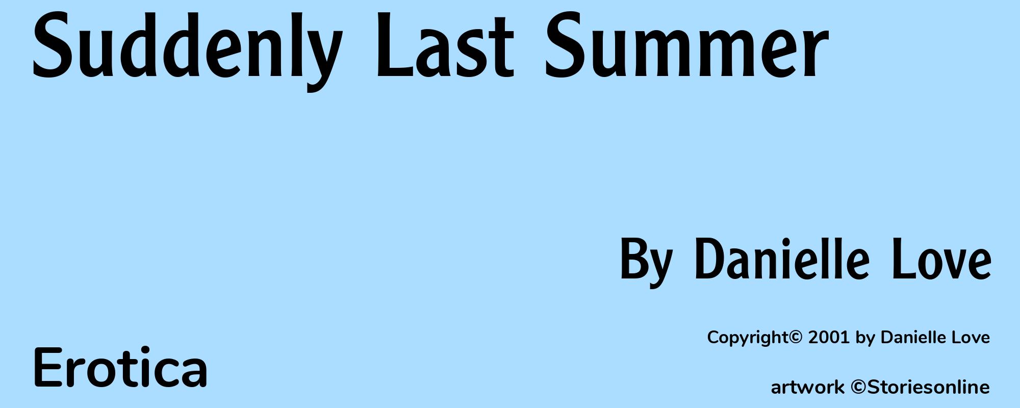 Suddenly Last Summer - Cover