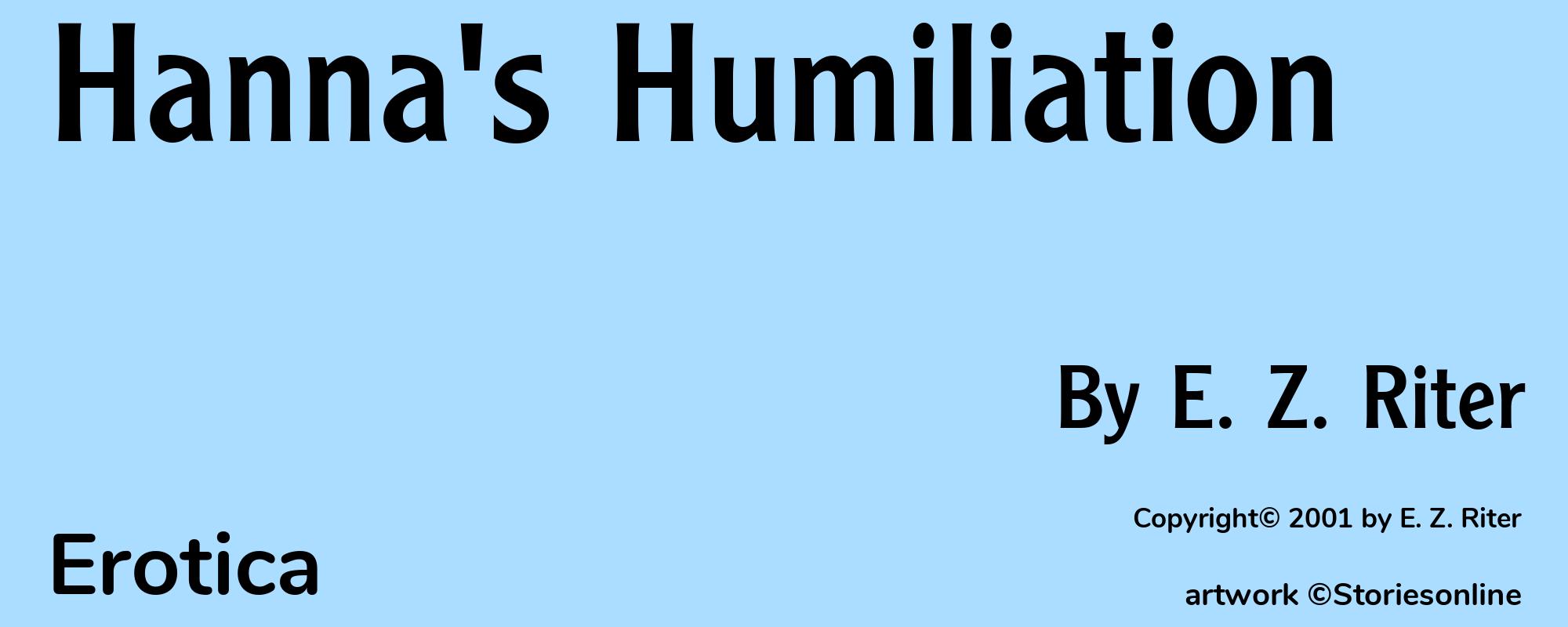 Hanna's Humiliation - Cover