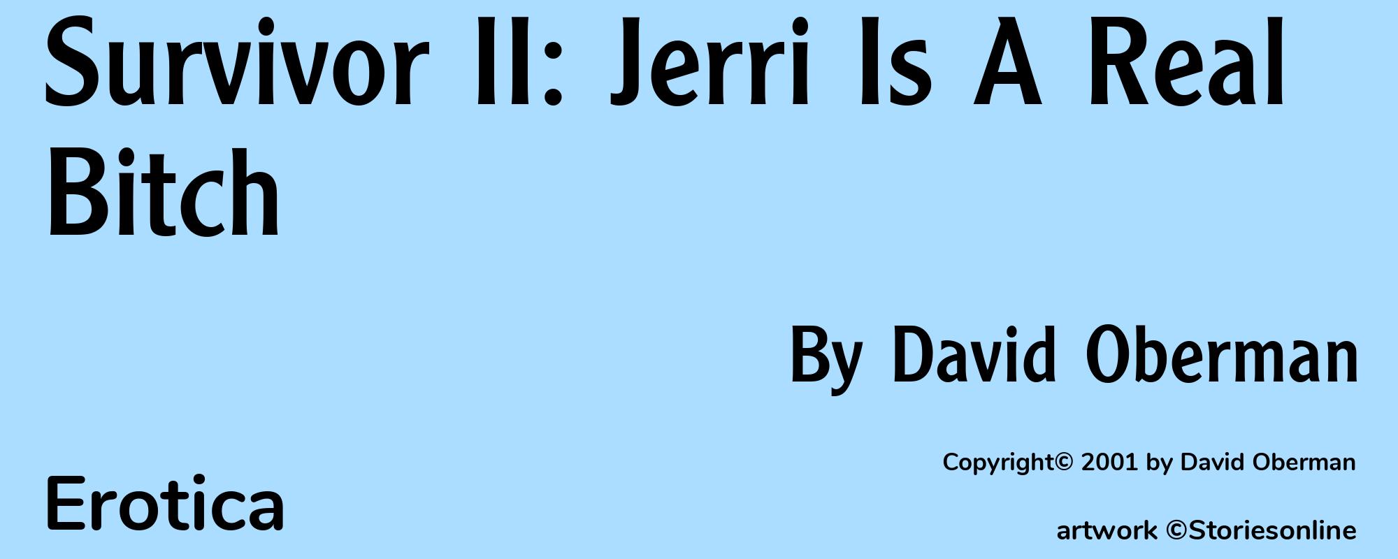 Survivor II: Jerri Is A Real Bitch - Cover