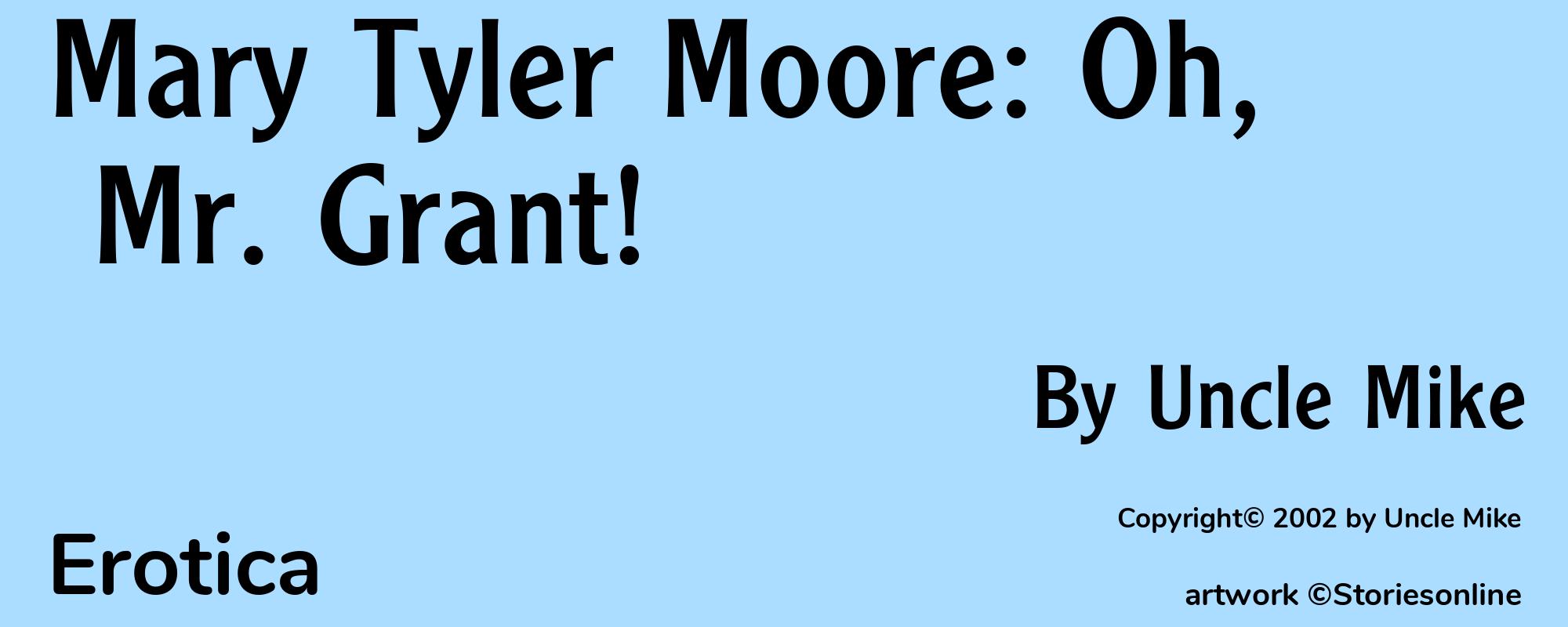Mary Tyler Moore: Oh, Mr. Grant! - Cover