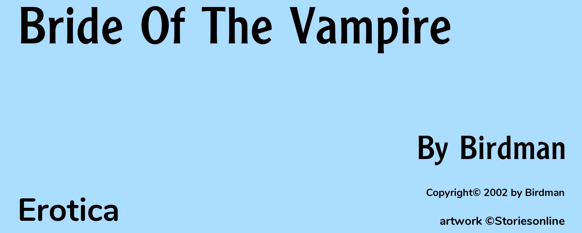 Bride Of The Vampire - Cover