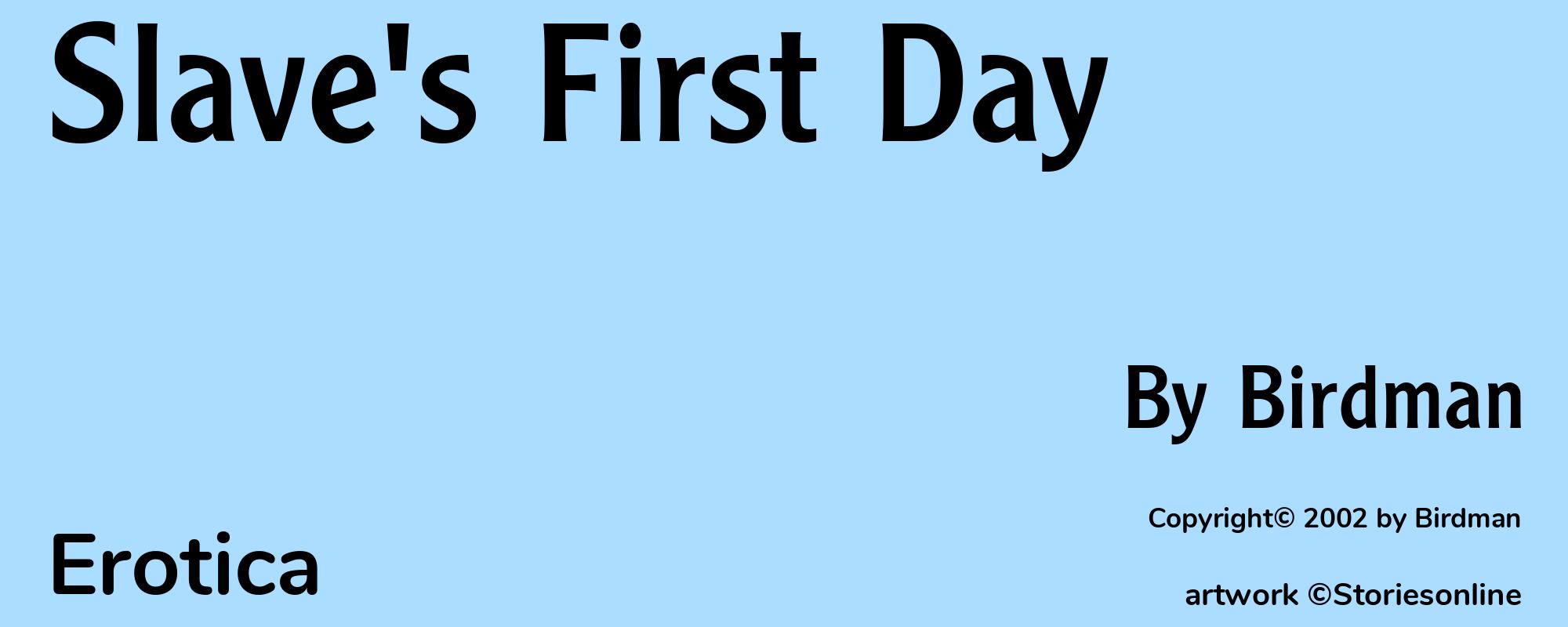 Slave's First Day - Cover