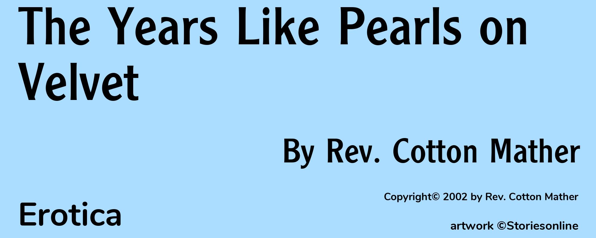 The Years Like Pearls on Velvet - Cover