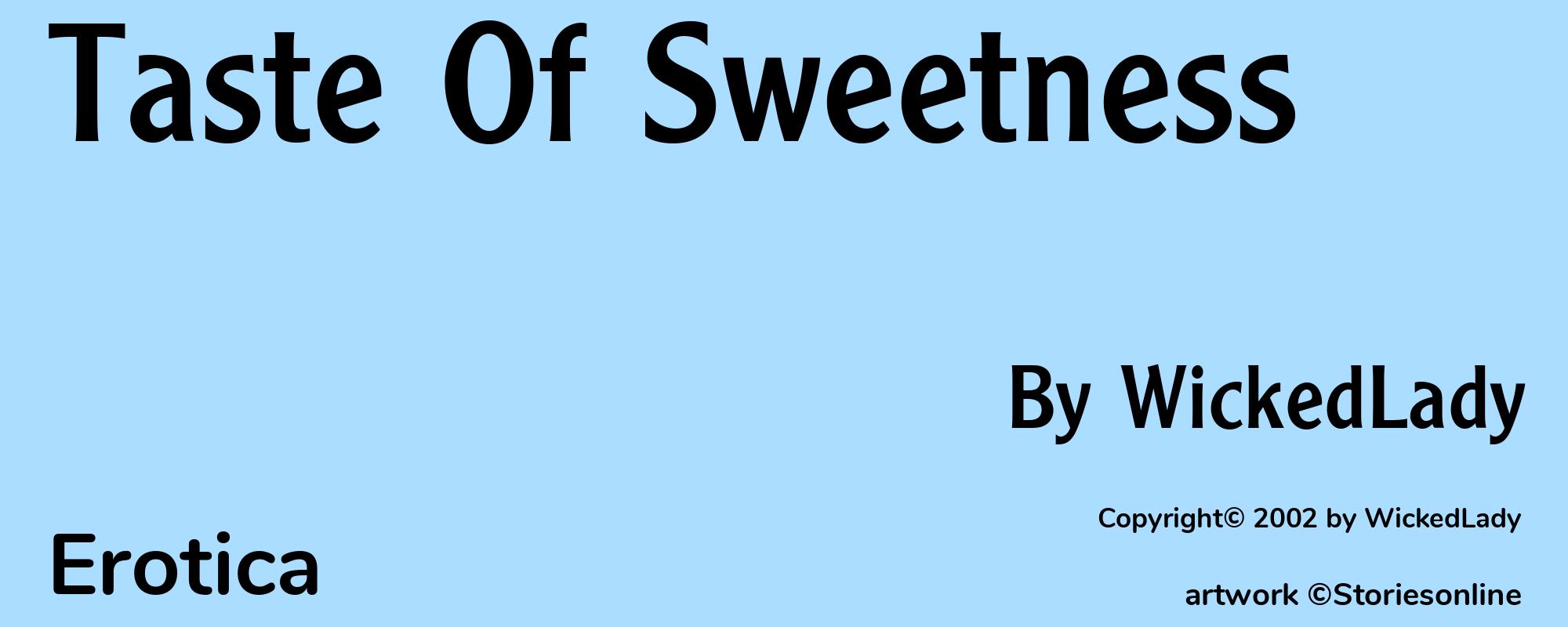 Taste Of Sweetness - Cover
