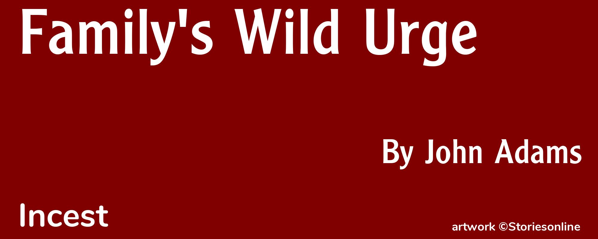 Family's Wild Urge - Cover