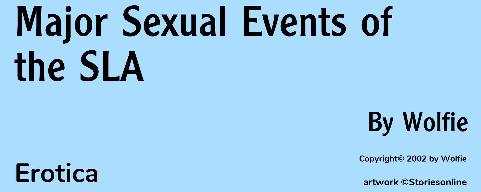 Major Sexual Events of  the SLA - Cover
