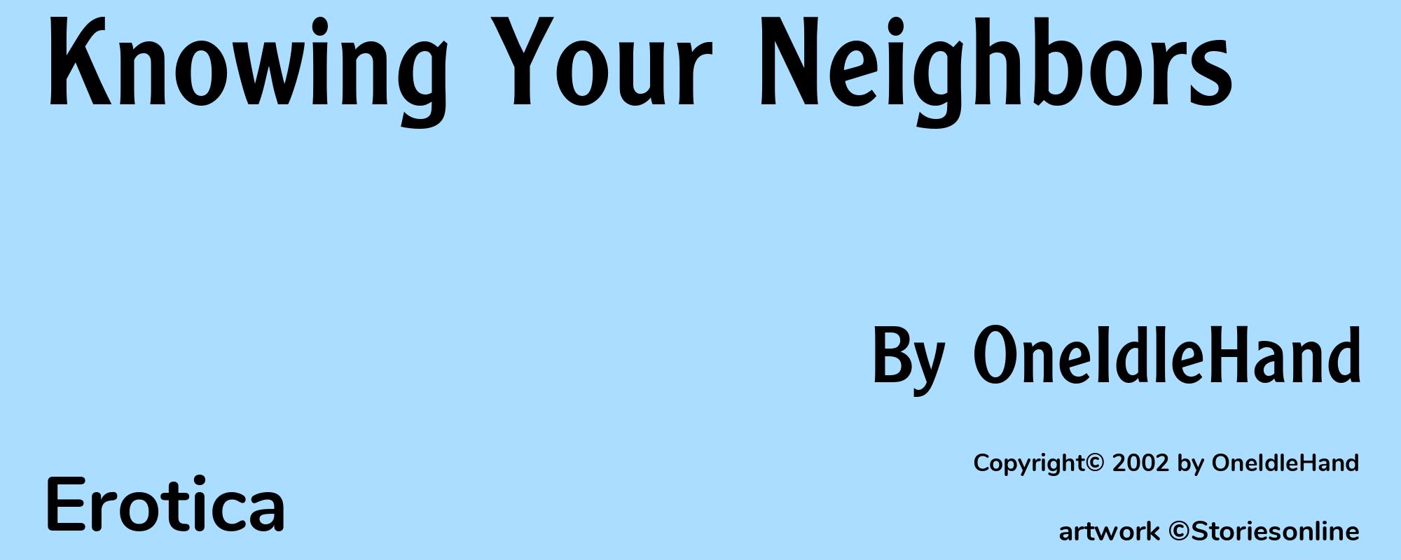 Knowing Your Neighbors - Cover