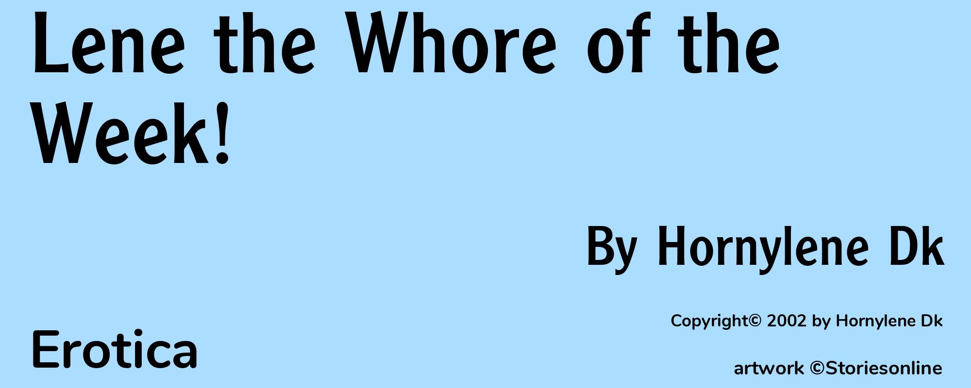 Lene the Whore of the Week! - Cover