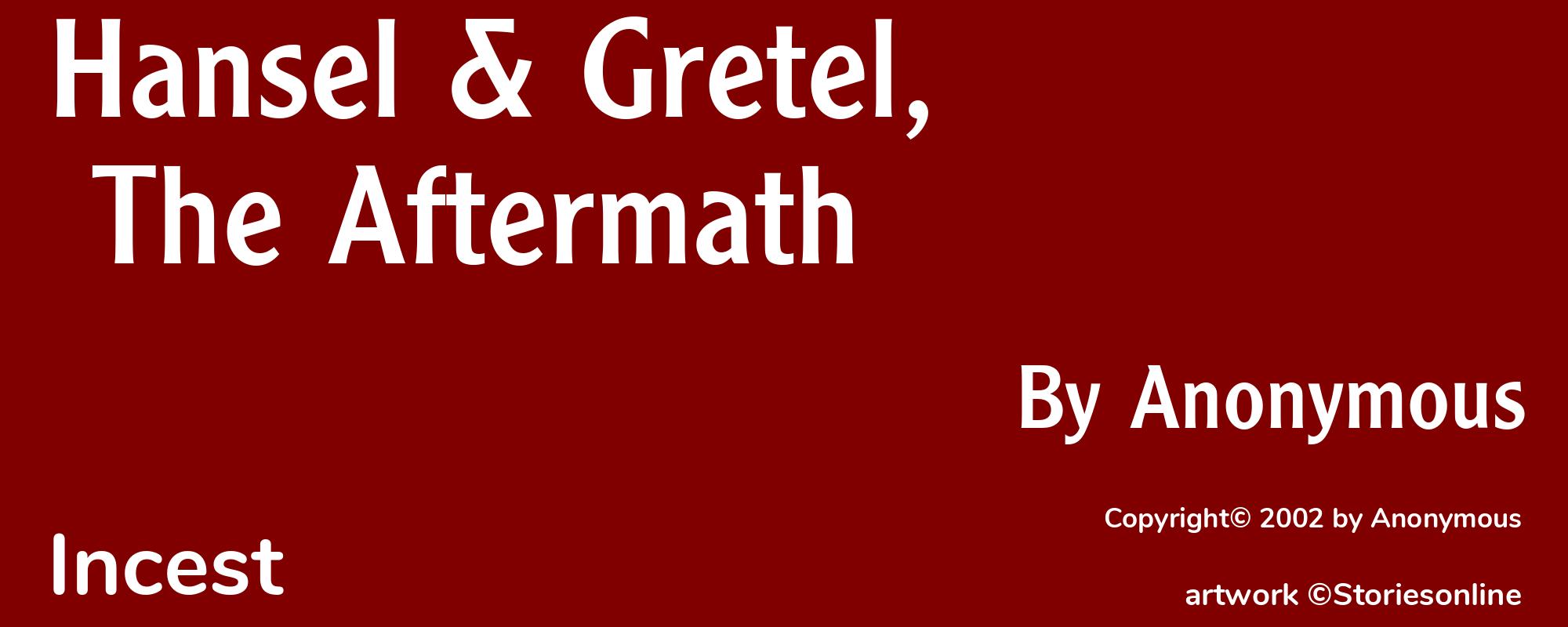 Hansel & Gretel, The Aftermath - Cover