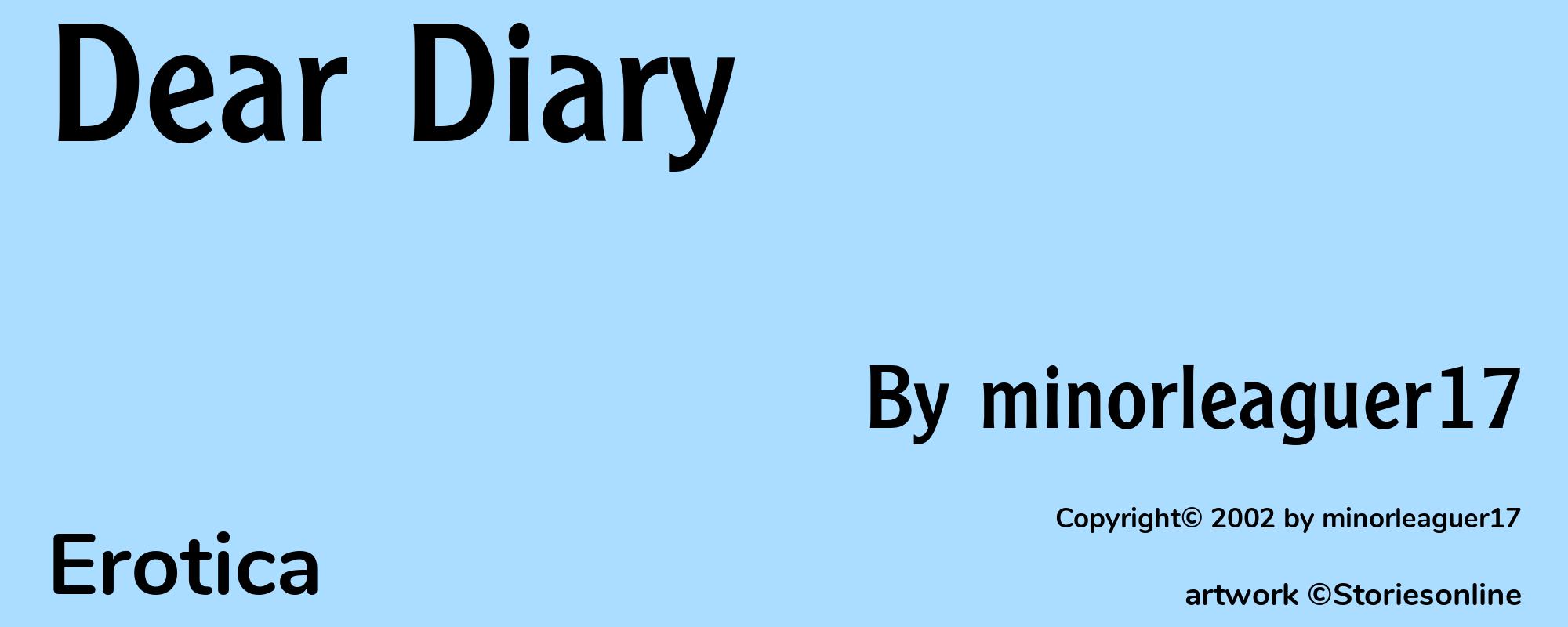 Dear Diary - Cover