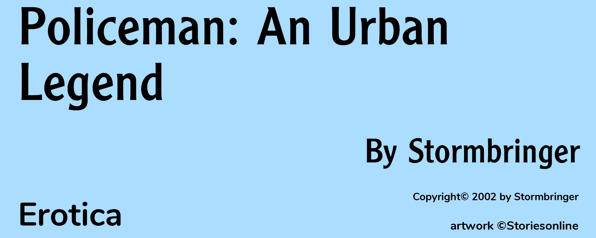 Policeman: An Urban Legend - Cover