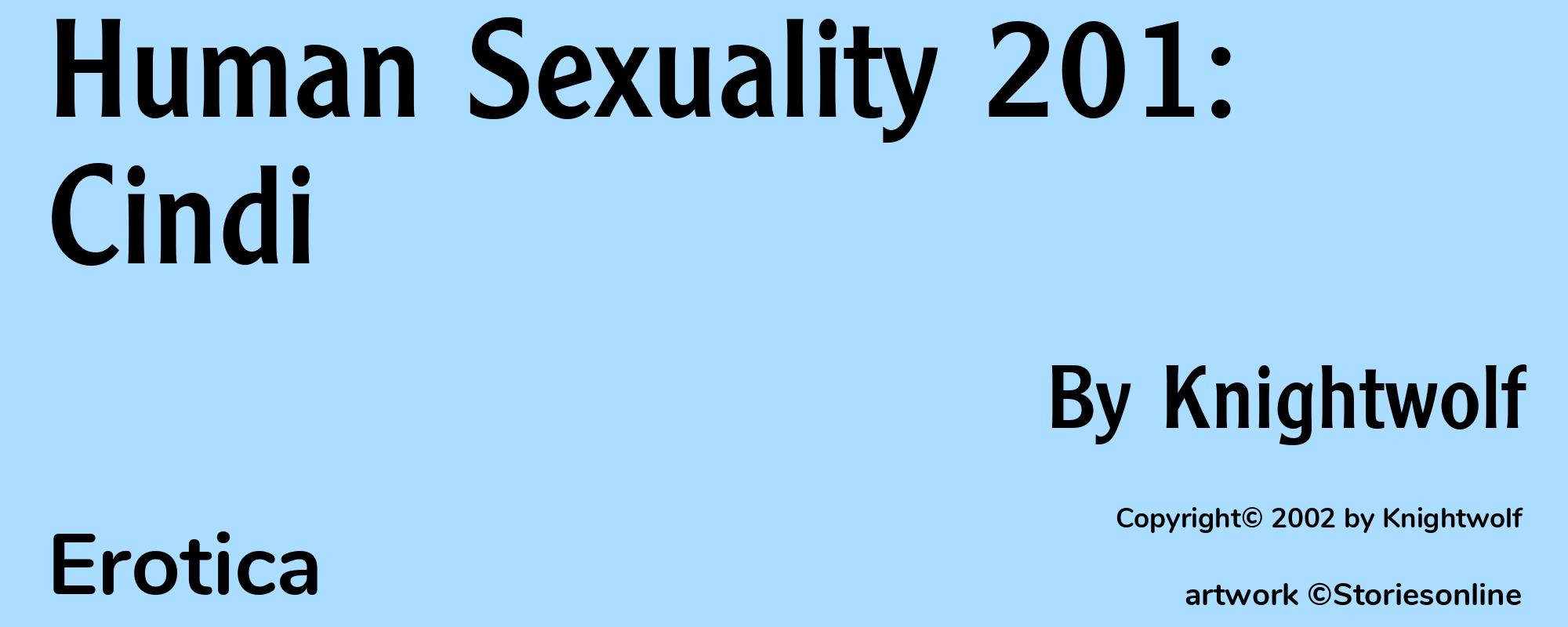 Human Sexuality 201: Cindi - Cover