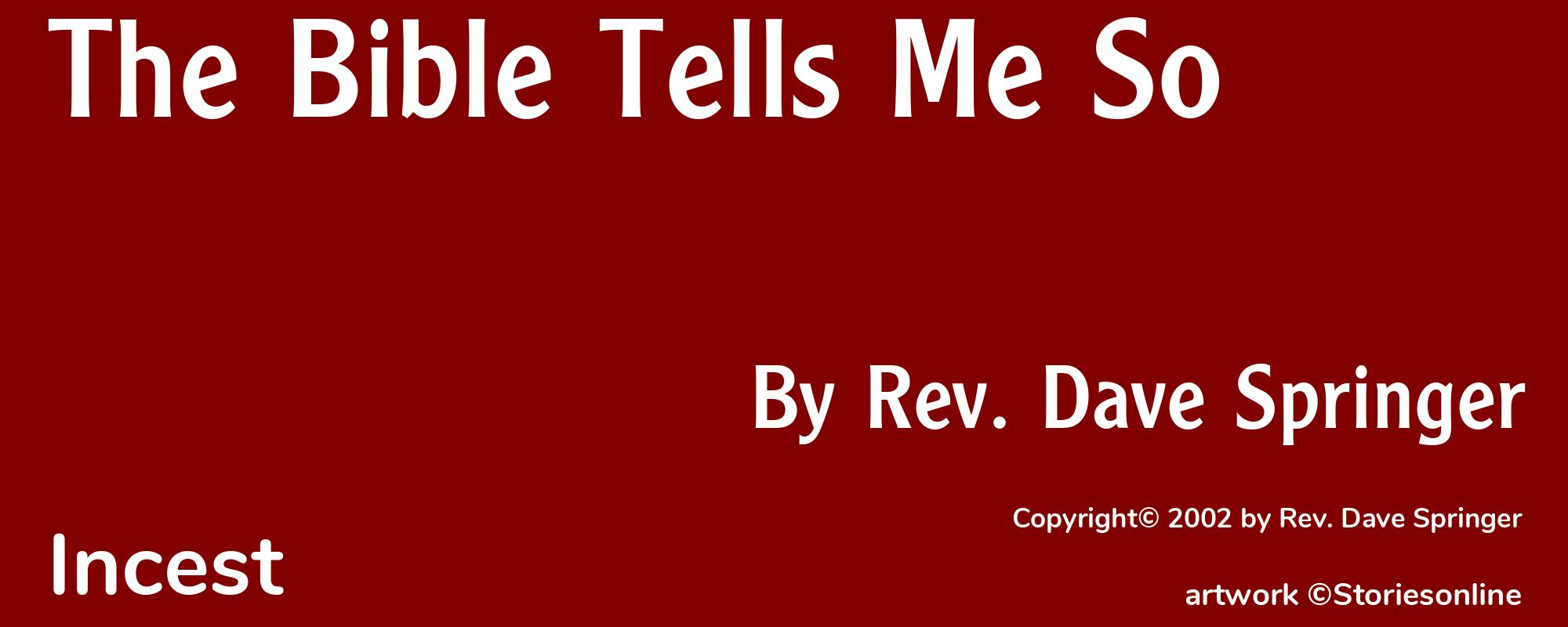 The Bible Tells Me So - Cover