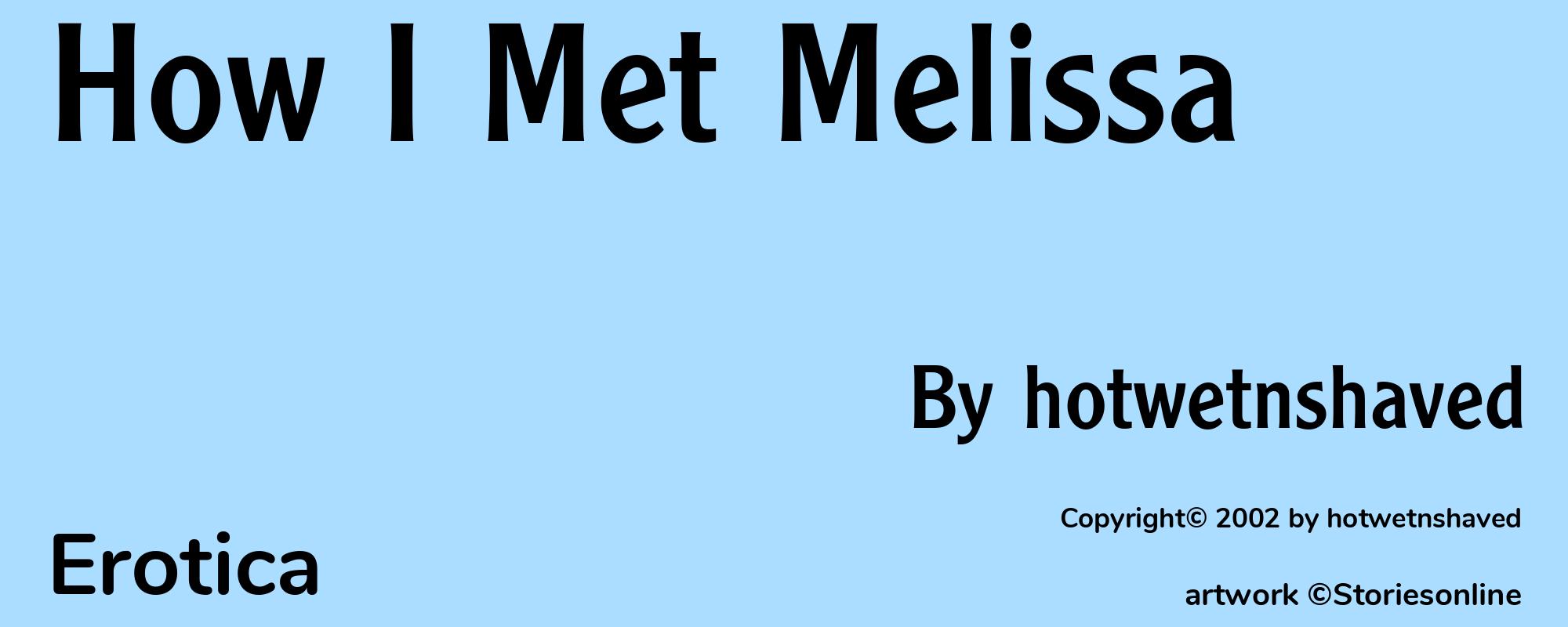 How I Met Melissa - Cover